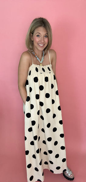 Polka Dot Linen Maxi