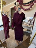 Skirt and sweater set - Maroon knit