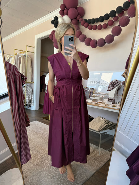 Zip-up Cap Sleeve Dress