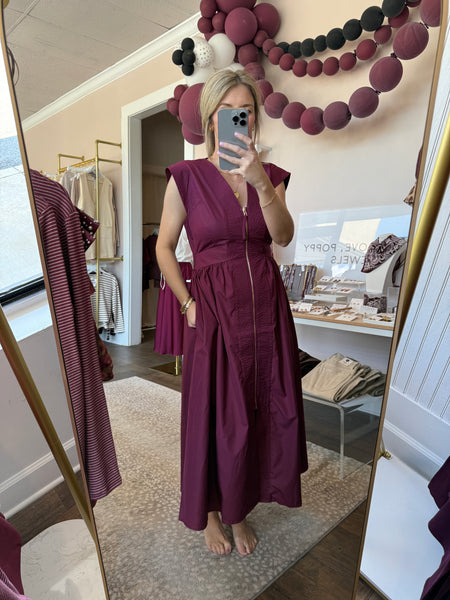 Zip-up Cap Sleeve Dress