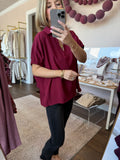 Maroon Collared Blouse
