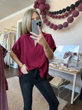Maroon Collared Blouse