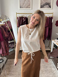 Polka Dot Satin Midi Skirt
