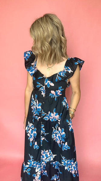 Midnight Garden Midi Dress