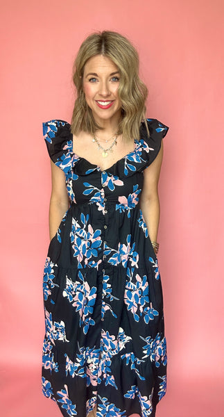 Midnight Garden Midi Dress