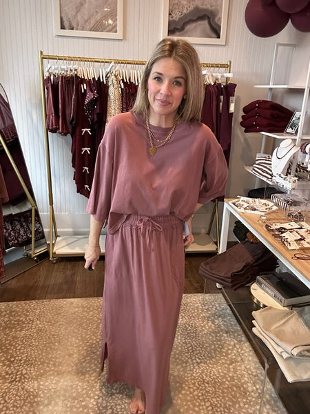 Pima cotton skirt set - Rose Taupe