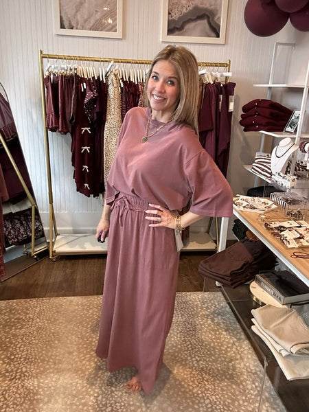 Pima cotton skirt set - Rose Taupe