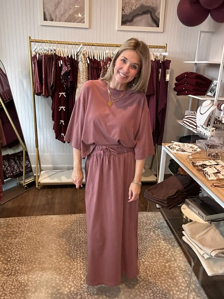 Pima cotton skirt set - Rose Taupe