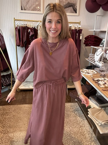 Pima cotton skirt set - Rose Taupe