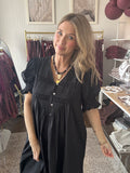 Black Pintuck Mini Dress