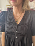 Black Pintuck Mini Dress