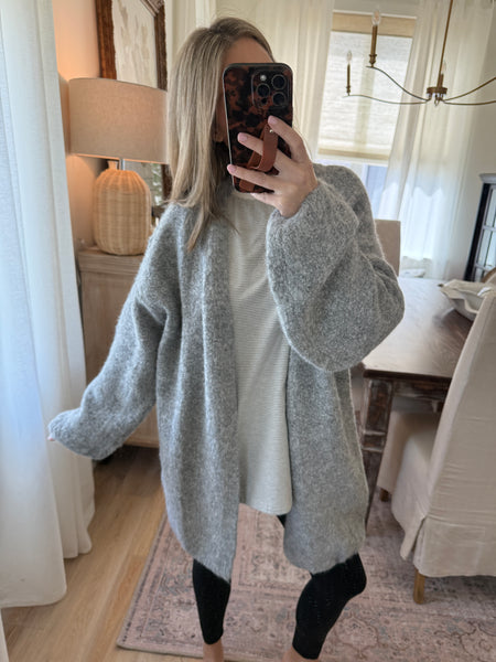 Grey/white stripe oversized top