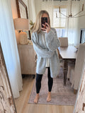 Grey brushed sweater cardigan