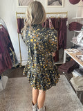 Floral Ruffle Hem Mini Dress