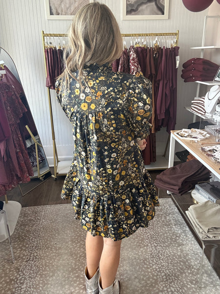 Floral Ruffle Hem Mini Dress