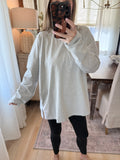 Grey/white stripe oversized top