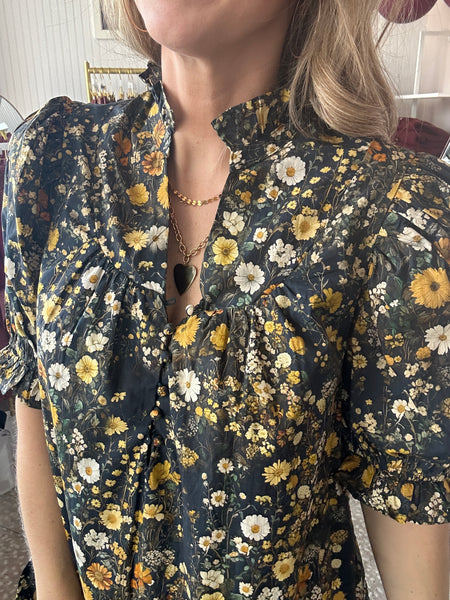 Floral Ruffle Hem Mini Dress