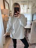 Grey/white stripe oversized top