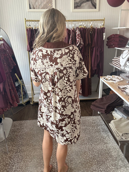 Brown and Cream Shirt Dress