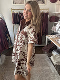 Brown and Cream Shirt Dress