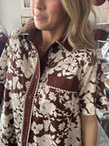 Brown and Cream Shirt Dress