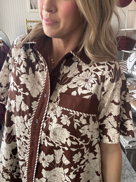 Brown and Cream Shirt Dress