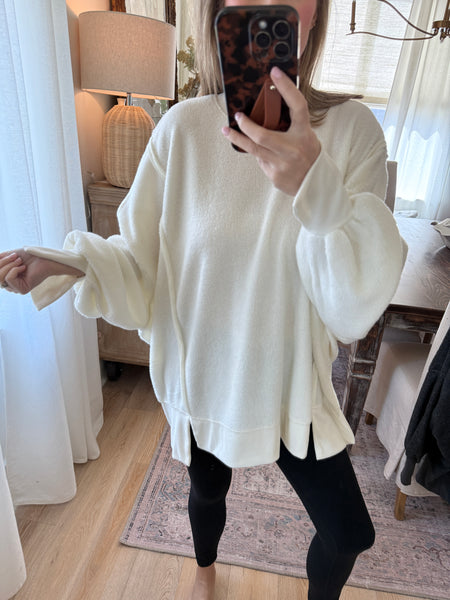 Oversized crewneck sweatshirt - cream