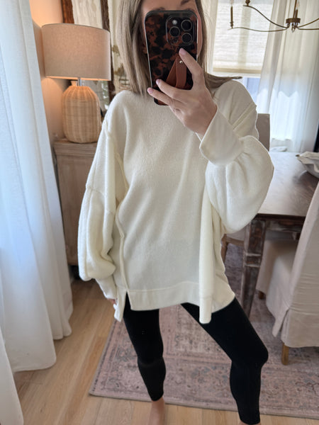Oversized crewneck sweatshirt - cream