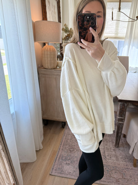 Oversized crewneck sweatshirt - cream