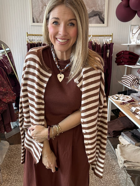 Piper cardigan - Brown stripe