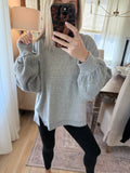 Brushed Waffle Long sleeve top - heather gray