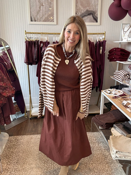 Piper cardigan - Brown stripe