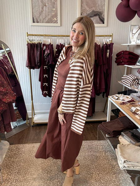Piper cardigan - Brown stripe