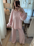 Waffle relaxed set- pink