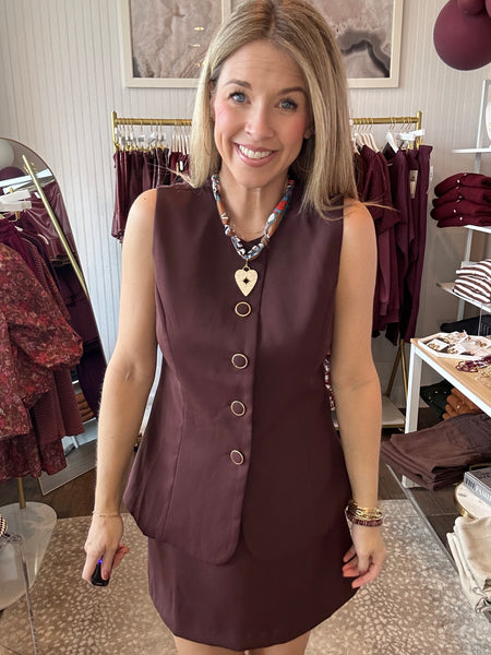 Brown Vest with Skirt