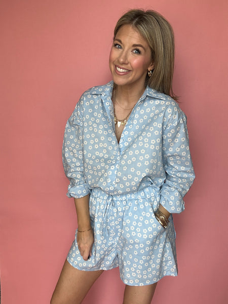 Day Trip Floral Set - Blue/White