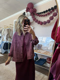 Back Pleated Jacket - Maroon *SHIPS 10/9*
