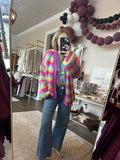 Multi-Striped Sweater Cardigan