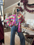 Multi-Striped Sweater Cardigan