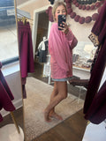 Mineral wash drop shoulder long sleeve tee