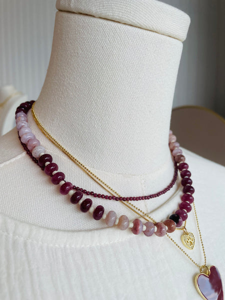 Maroon Gemstone Necklace