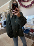 Gold button olive knit cardigan