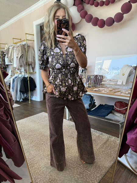 Puff Sleeve Peplum Top