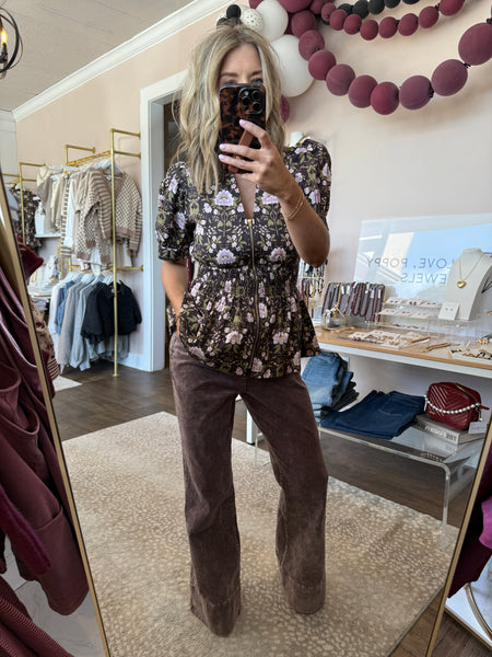 Puff Sleeve Peplum Top