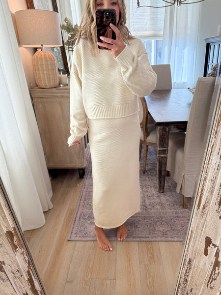 Skirt and sweater set - Cream Knit