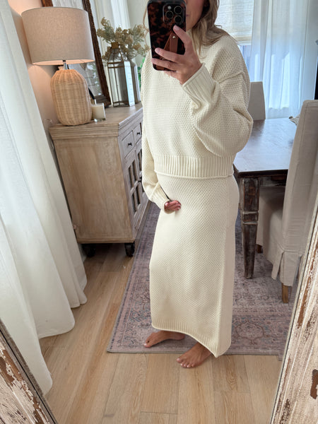 Skirt and sweater set - Cream Knit