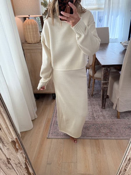 Skirt and sweater set - Cream Knit