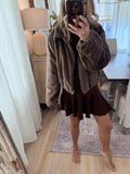 Zip Up Brown Fur Jacket