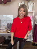 Crew Neck Drop Shoulder Sweater