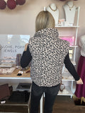 Leopard print puffer vest